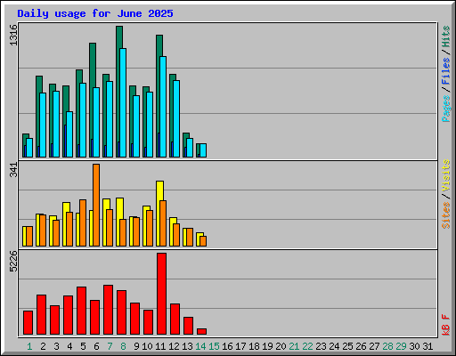Daily usage for June 2025