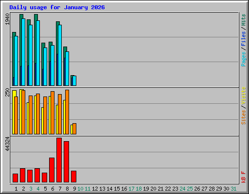 Daily usage for January 2026