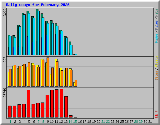 Daily usage for February 2026