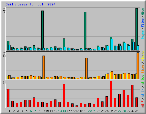 Daily usage for July 2024