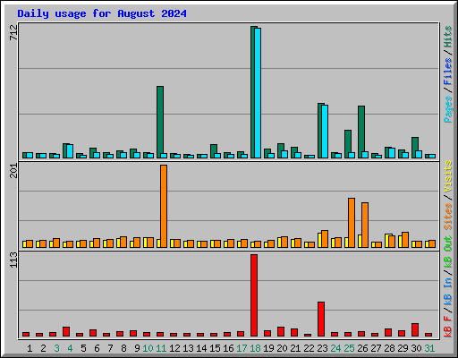 Daily usage for August 2024