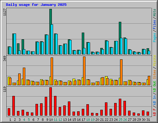 Daily usage for January 2025