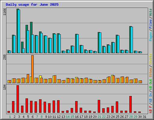 Daily usage for June 2025