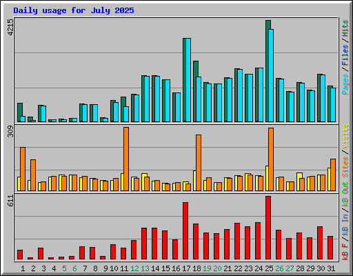 Daily usage for July 2025