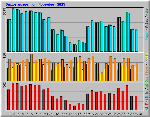 Daily usage for November 2025