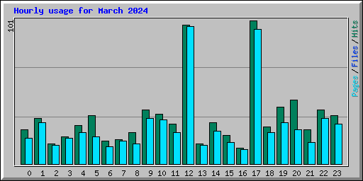 Hourly usage for March 2024