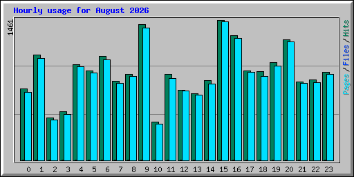 Hourly usage for August 2026